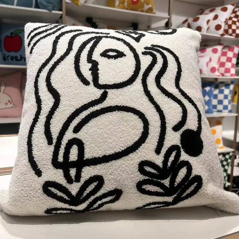 Cream Geometric Cushion Nordic Cover