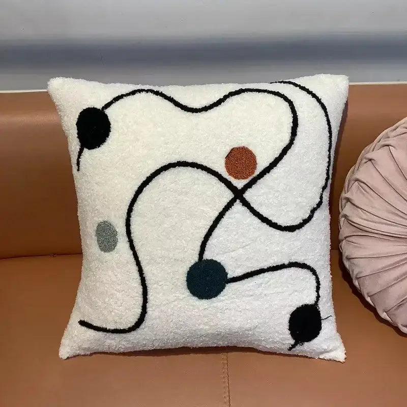 Cream Geometric Cushion Nordic Cover