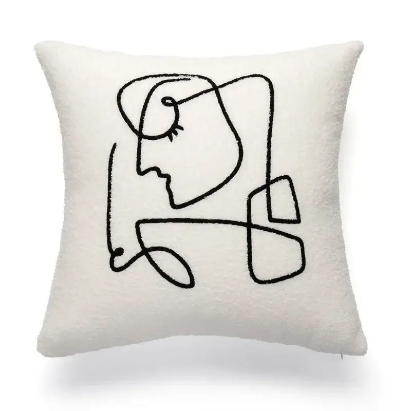 Cream Geometric Cushion Nordic Cover