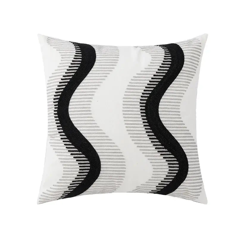 Black Grey Cushion Cover