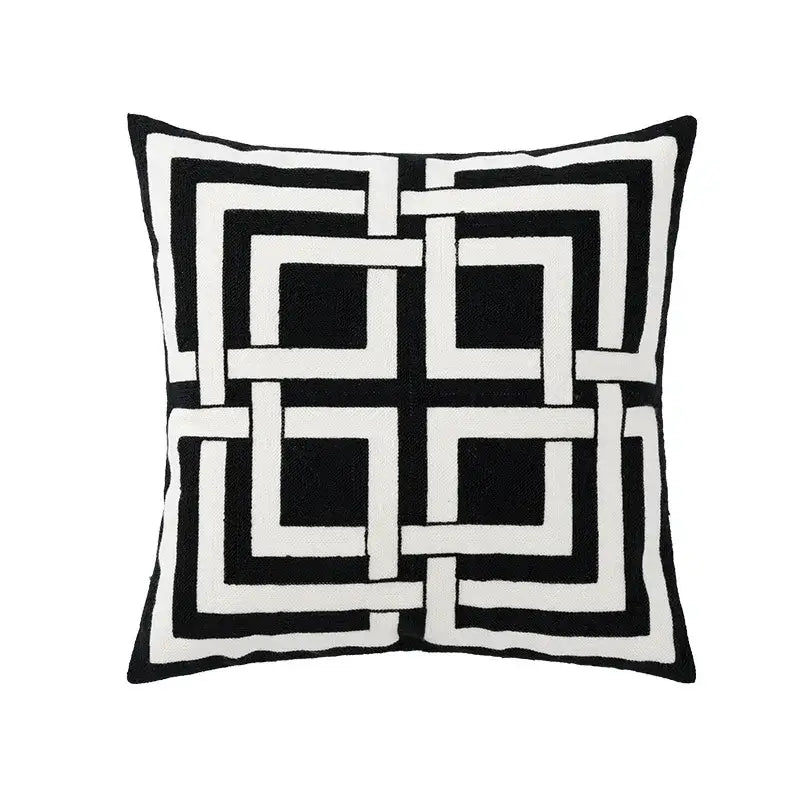 Black Grey Cushion Cover