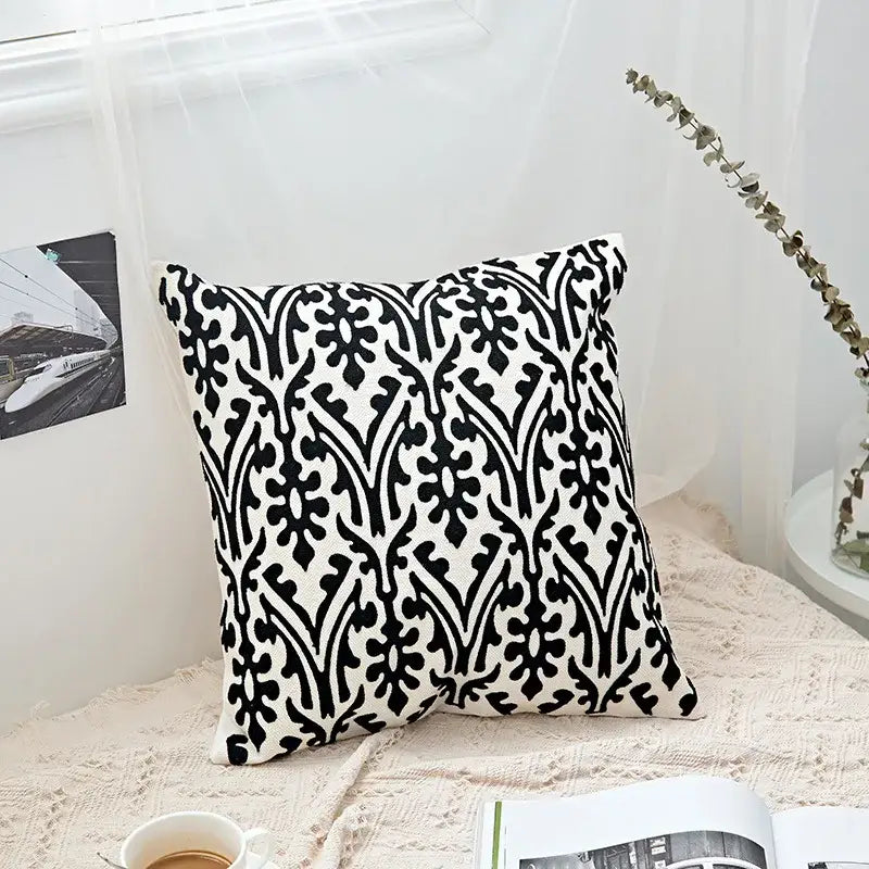 Black Grey Cushion Cover