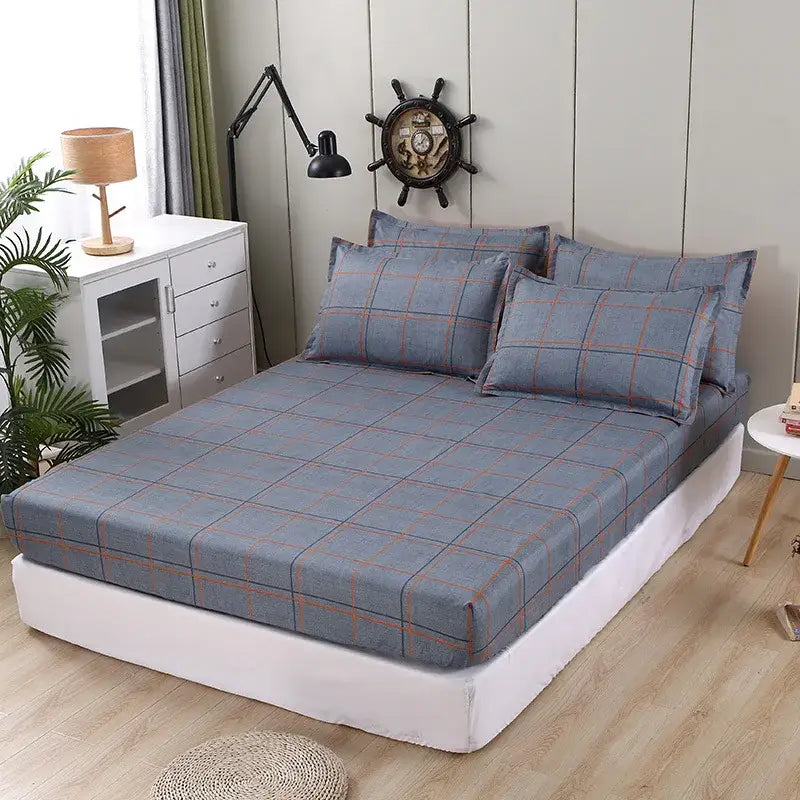 White Gold Geometric Sheet Set