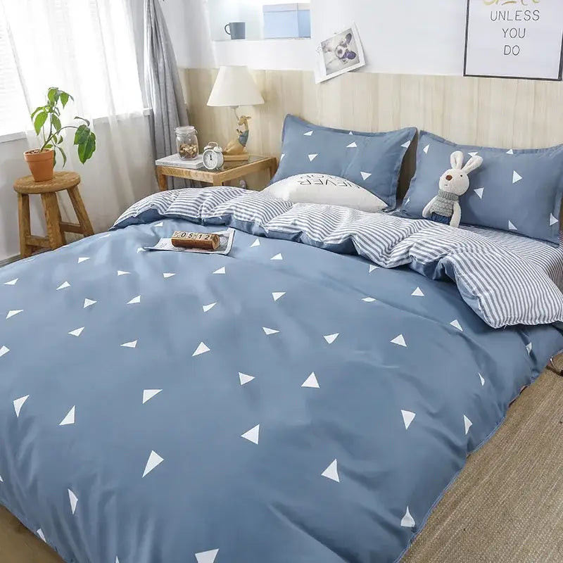 Black White Floral Duvet Set