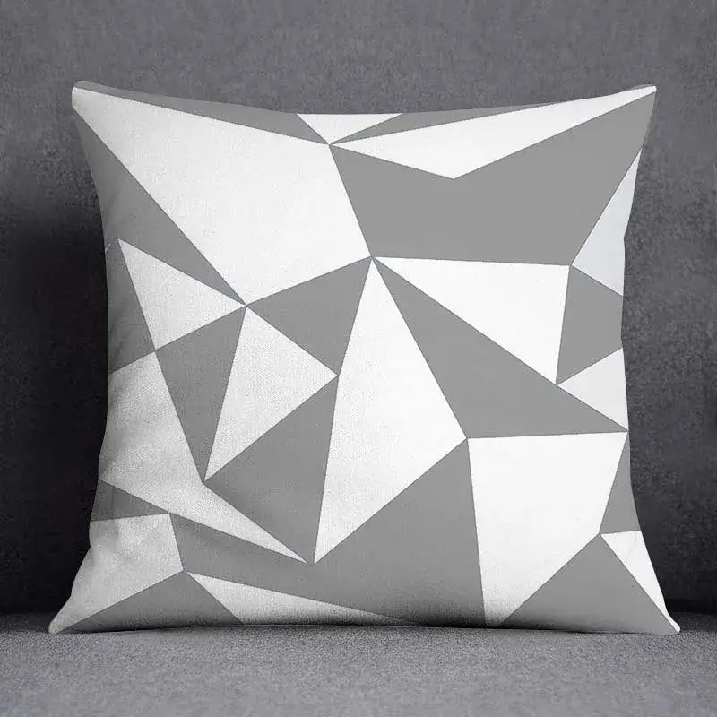 Gray White Floral Pillowcase