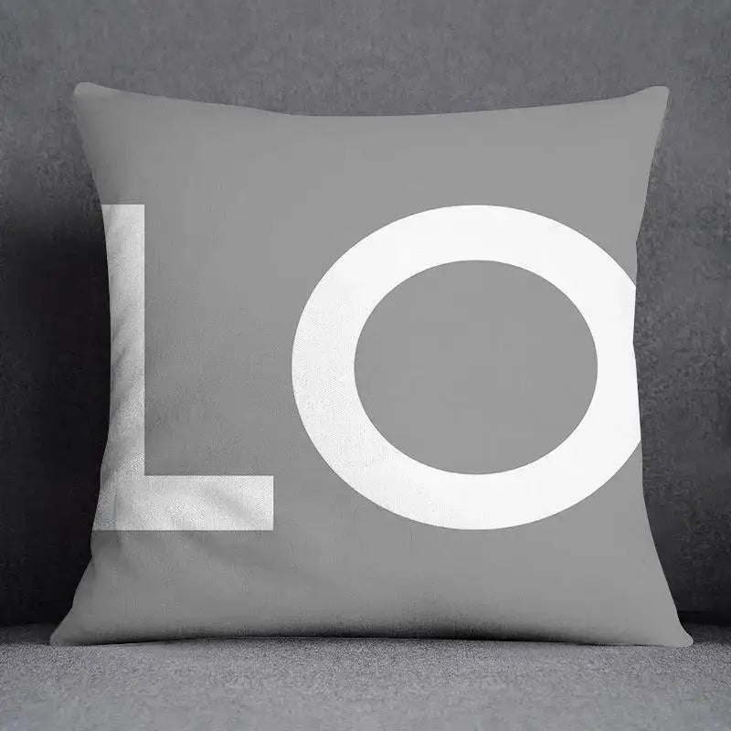Gray White Floral Pillowcase