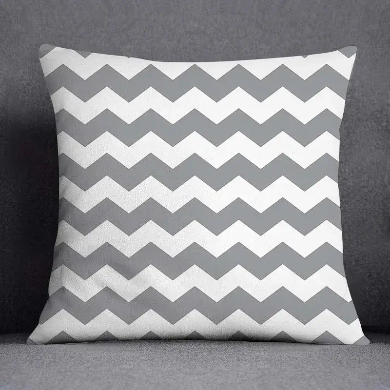 Gray White Floral Pillowcase