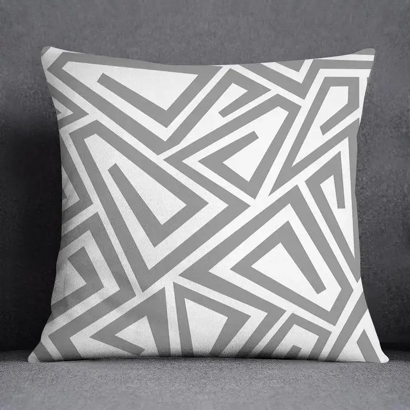 Gray White Floral Pillowcase
