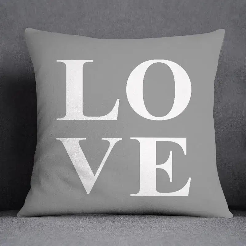 Gray White Floral Pillowcase