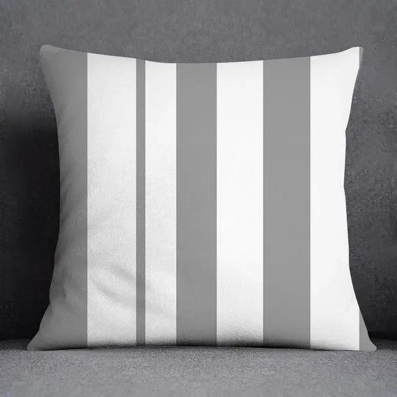 Gray White Floral Pillowcase