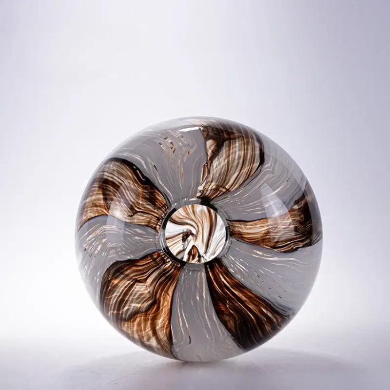 Brown Geometric Glass Vase