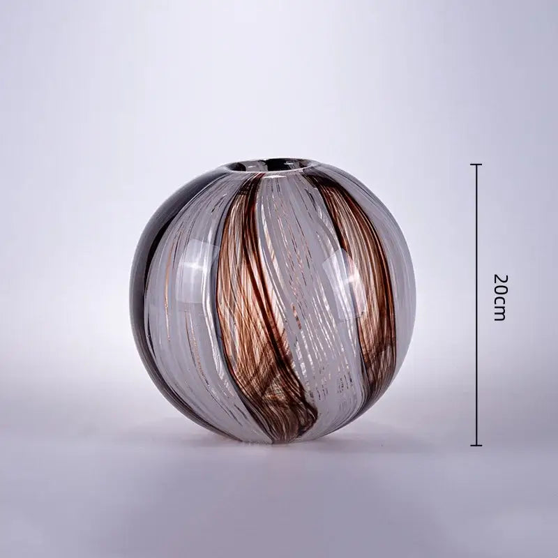 Brown Geometric Glass Vase