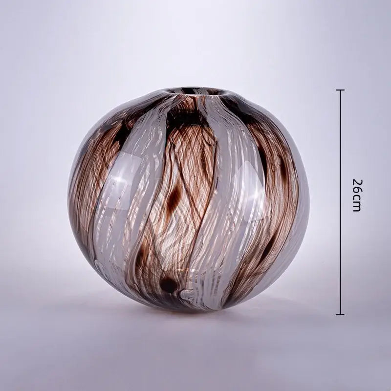 Brown Geometric Glass Vase