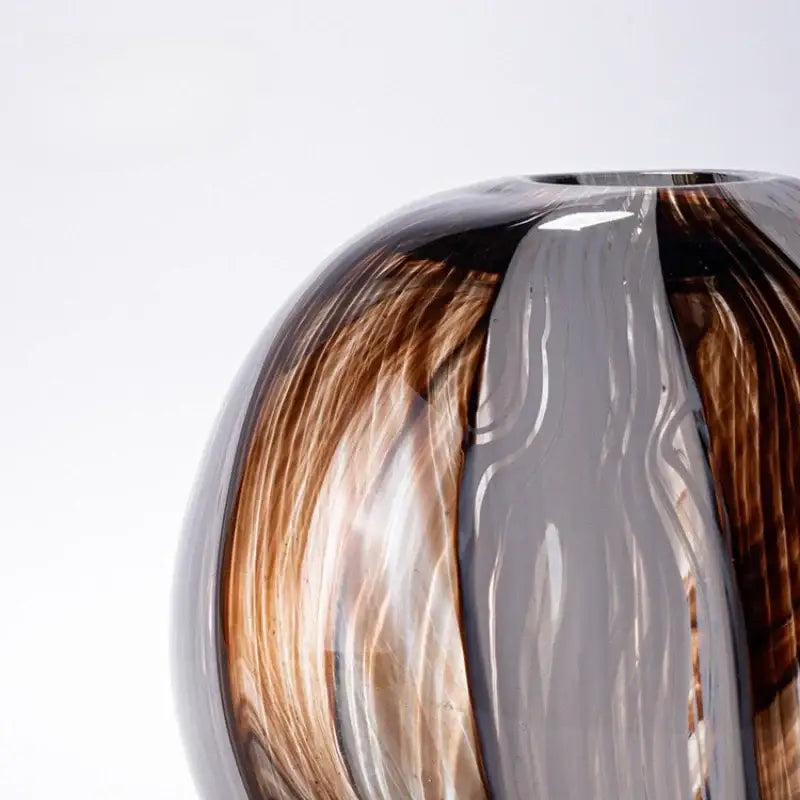Brown Geometric Glass Vase