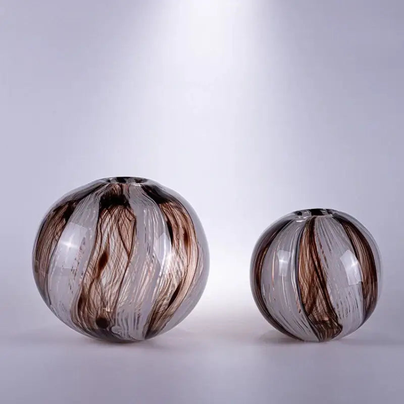 Brown Geometric Glass Vase
