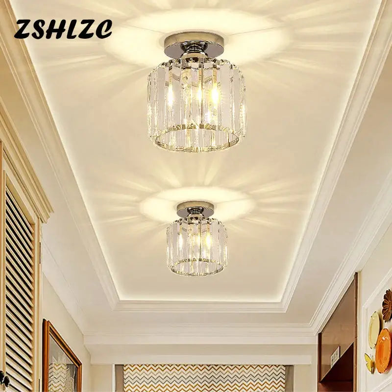 Gold Crystal LED Geometric Dining Area Chandelier