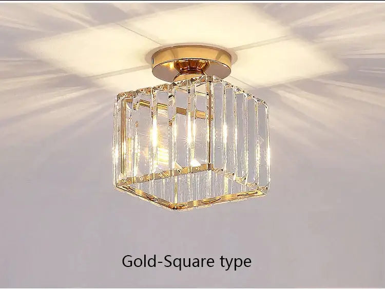 Gold Crystal LED 17cm Chandelier
