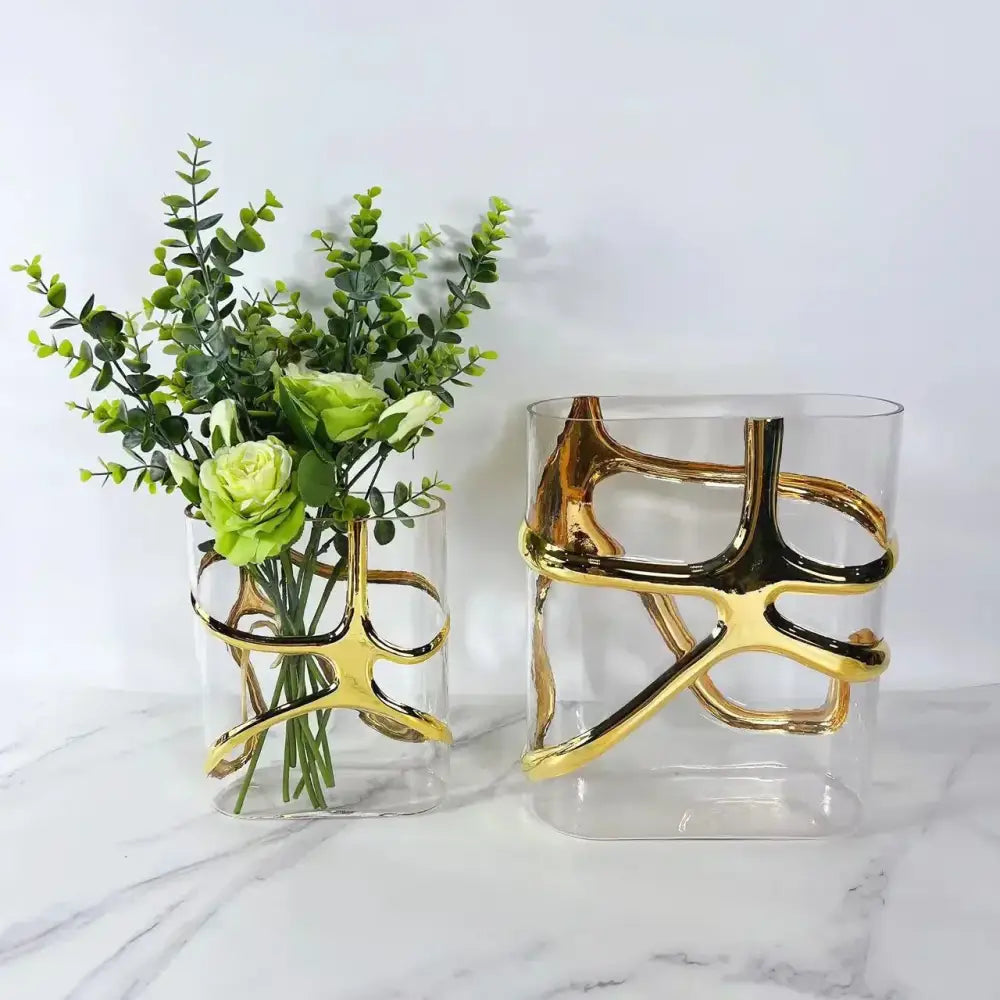 Gold Edged Glass Vase