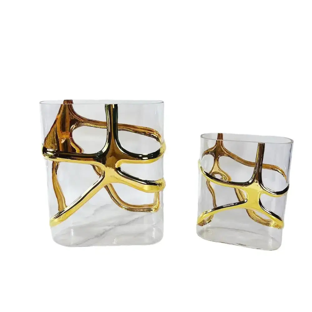 Gold Edged Glass Vase
