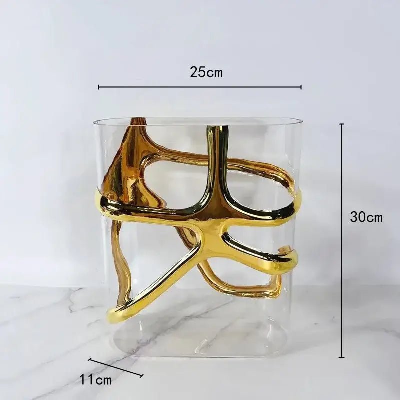 Gold Edged Glass Vase
