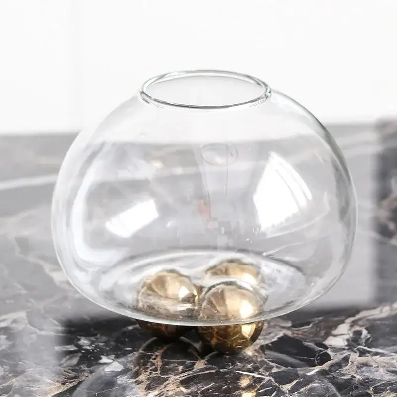 Golden Glass Ball Vase