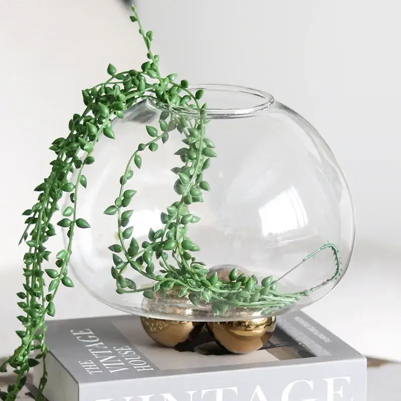 Golden Glass Ball Vase