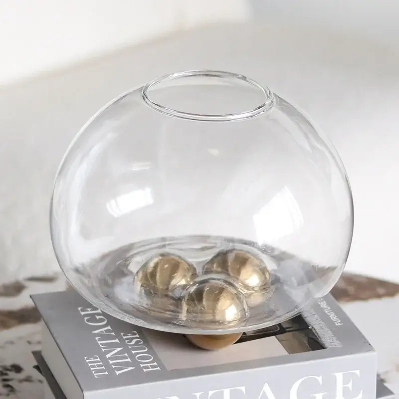 Golden Glass Ball Vase