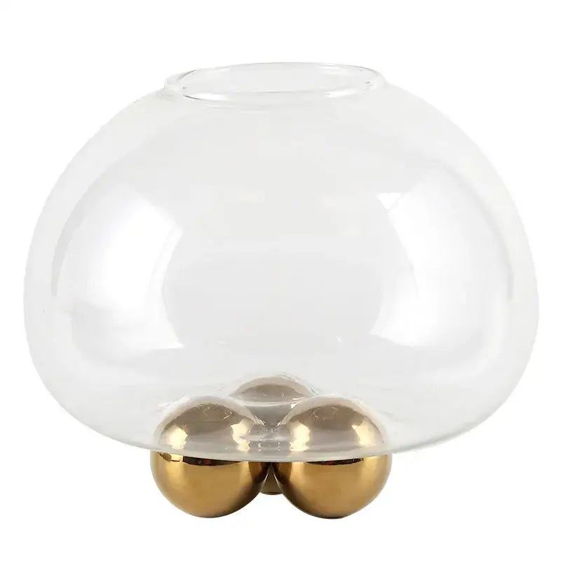 Golden Glass Ball Vase
