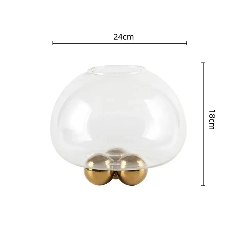 Golden Glass Ball Vase