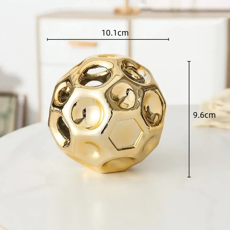 Golden Ceramic Sphere Decor
