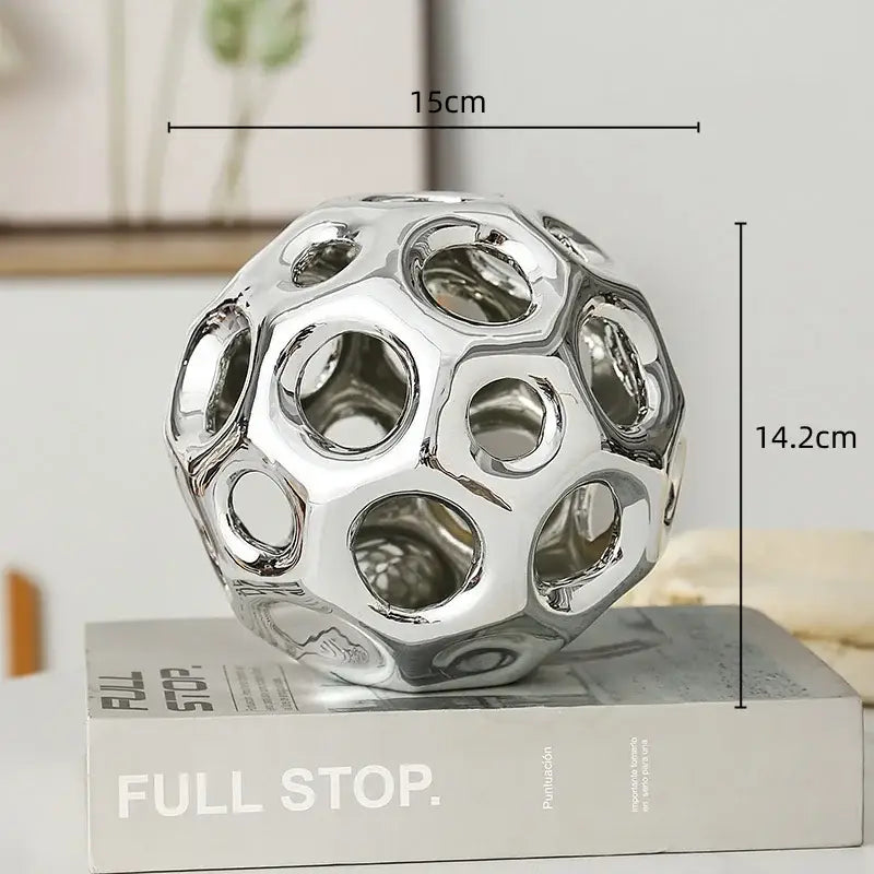Golden Ceramic Sphere Decor