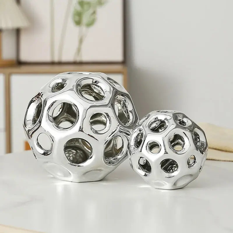 Golden Ceramic Sphere Decor