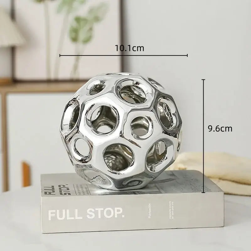 Golden Ceramic Sphere Decor