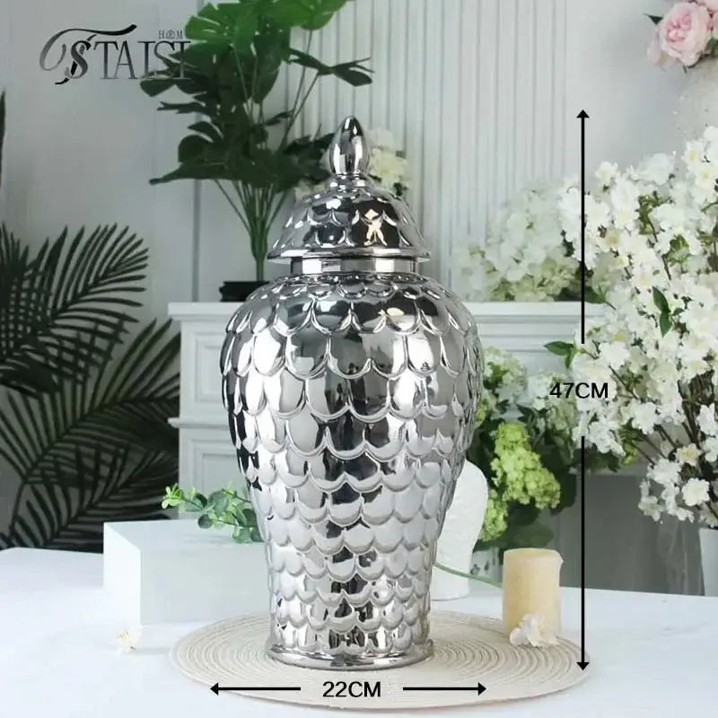 Golden Porcelain Mosaic Jar