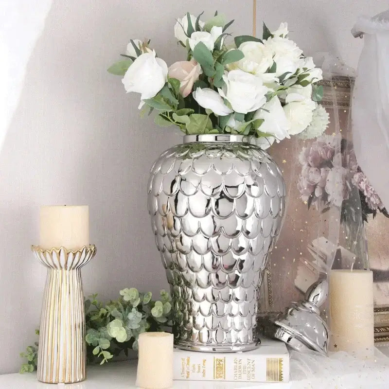 Golden Porcelain Mosaic Jar