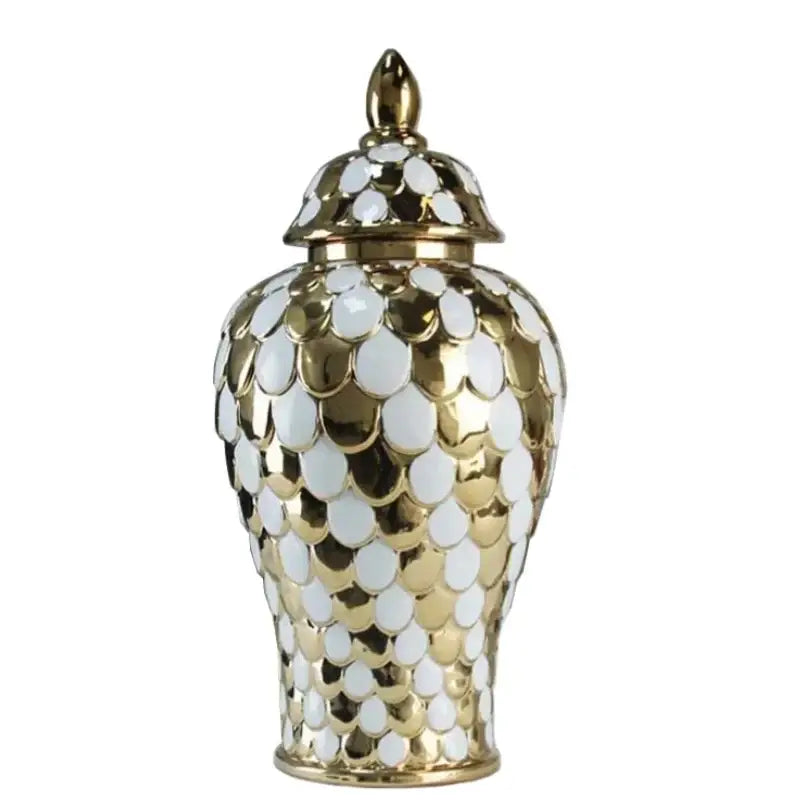 Golden Porcelain Mosaic Jar