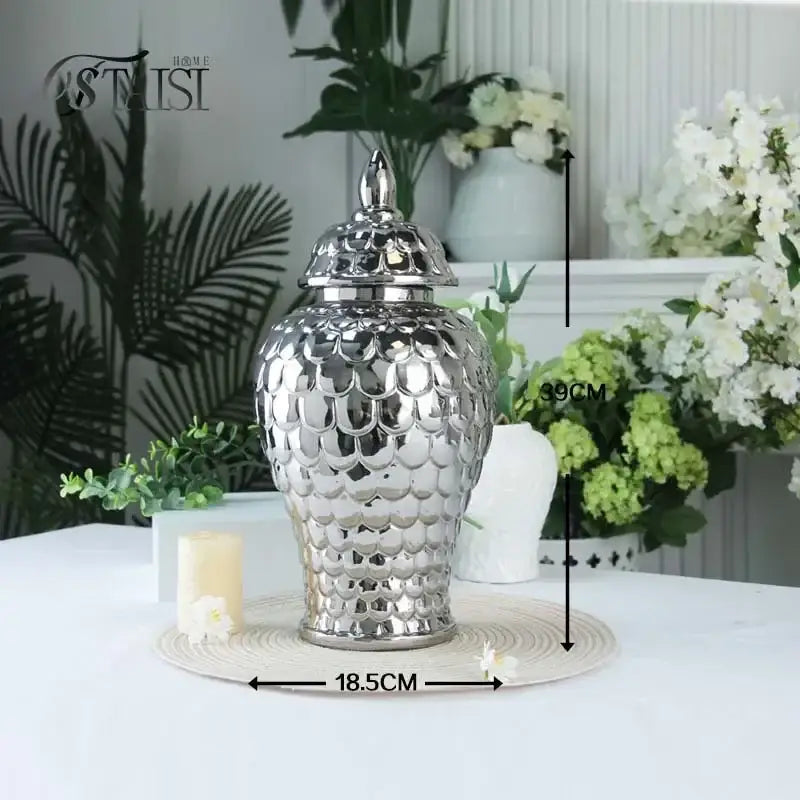 Golden Porcelain Mosaic Jar