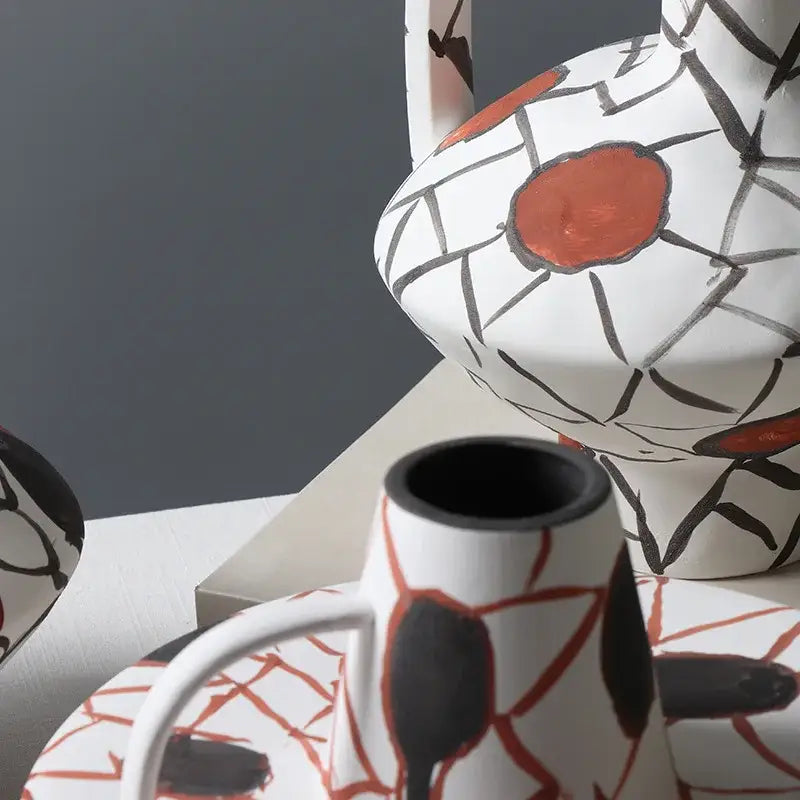 Graffiti Ceramic Vase Terracotta