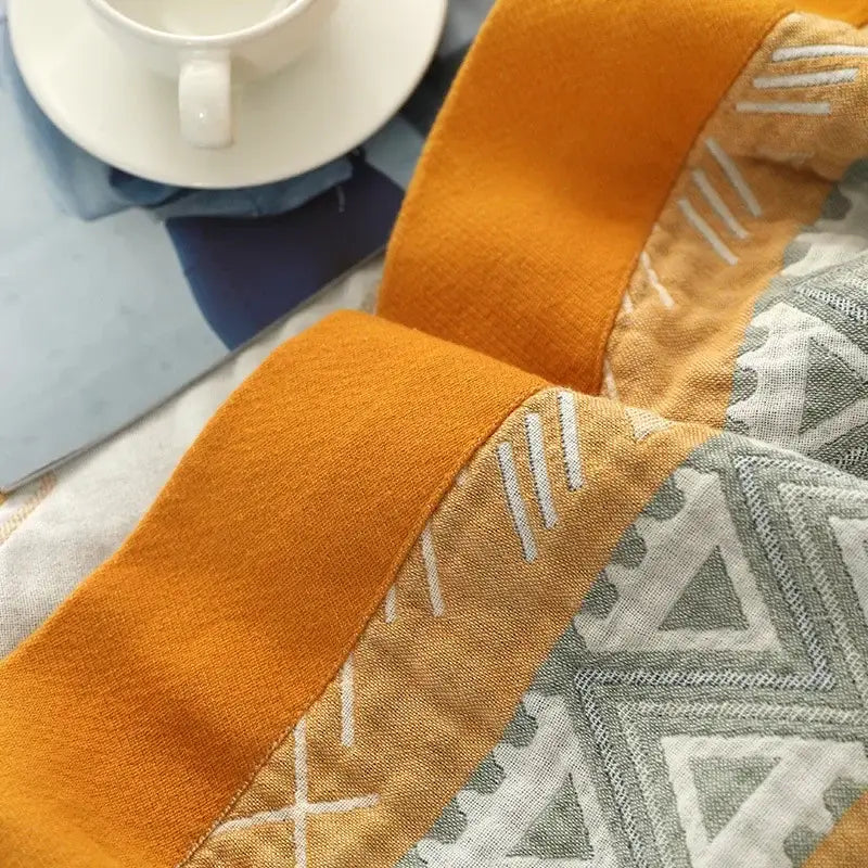 Gray Mustard Cotton Blanket