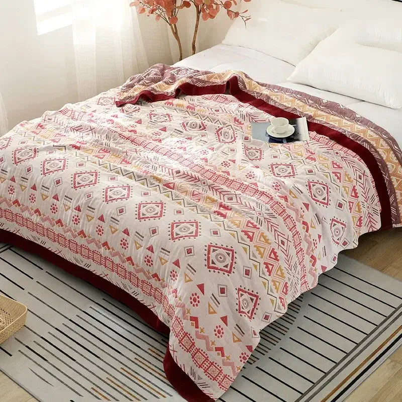 Gray Mustard Cotton Blanket