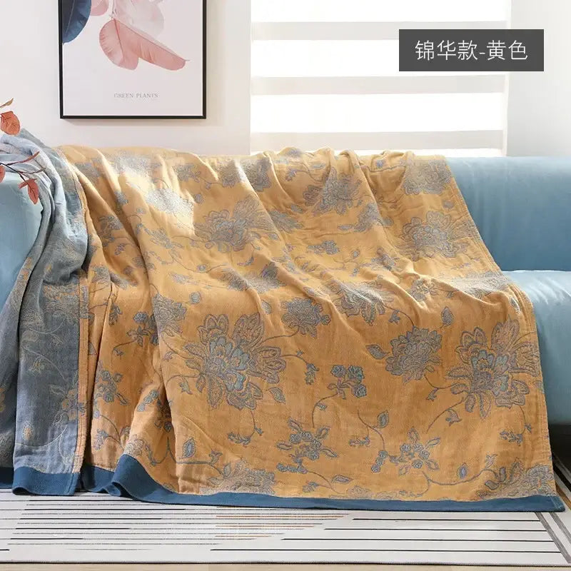 Gray Mustard Cotton Blanket