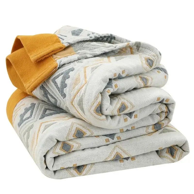 Gray Mustard Cotton Blanket