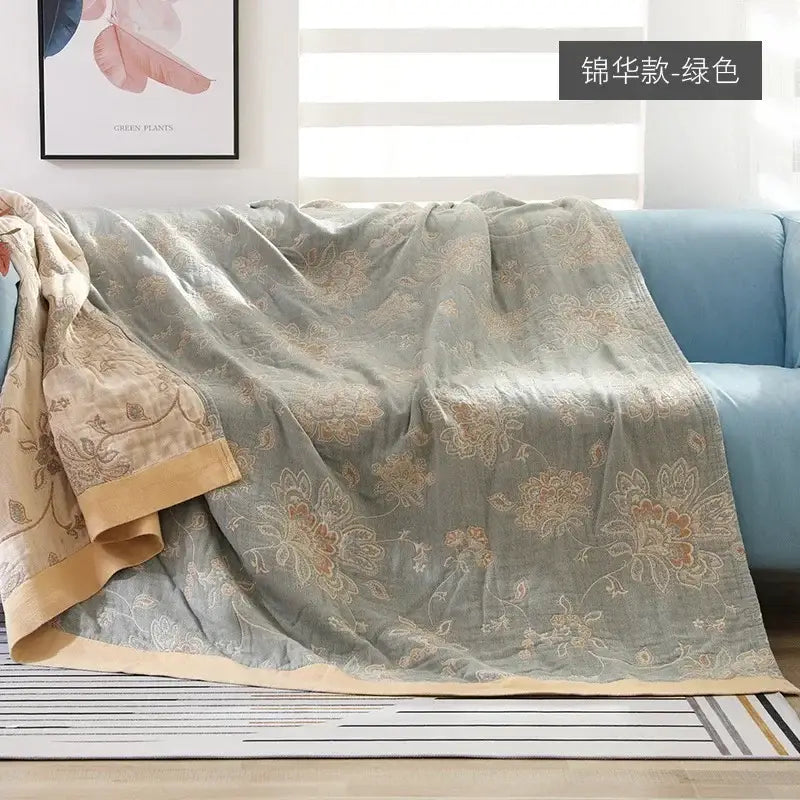 Gray Mustard Cotton Blanket