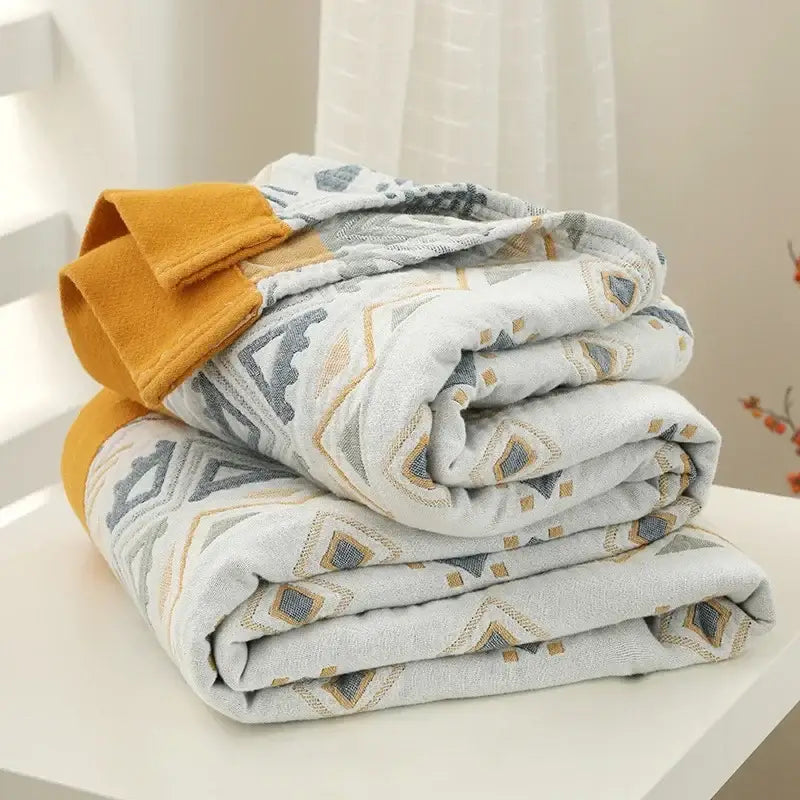 Gray Mustard Cotton Blanket