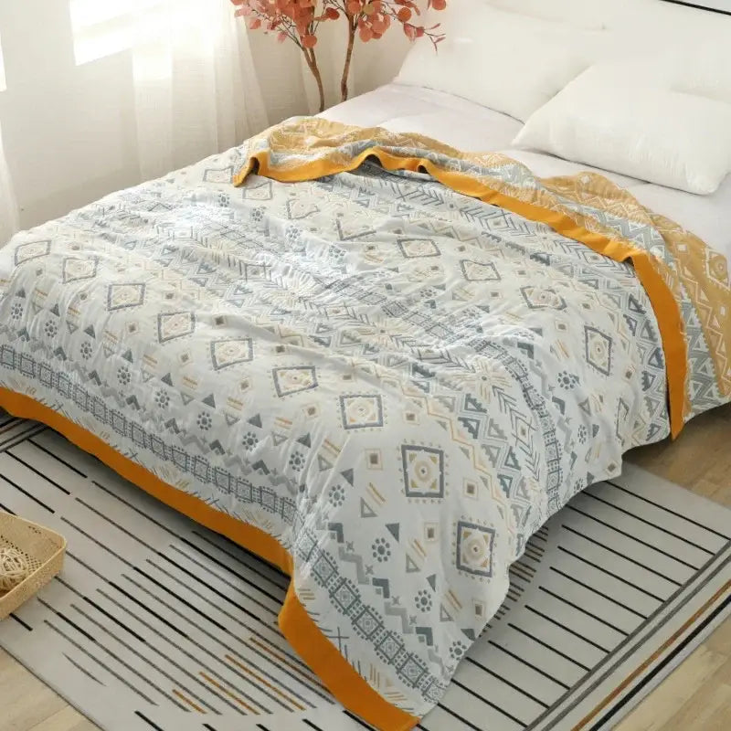 Gray Mustard Cotton Blanket