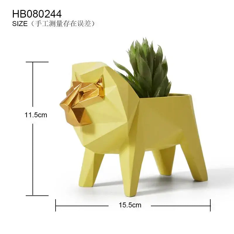 Gray Orange Giraffe Planter