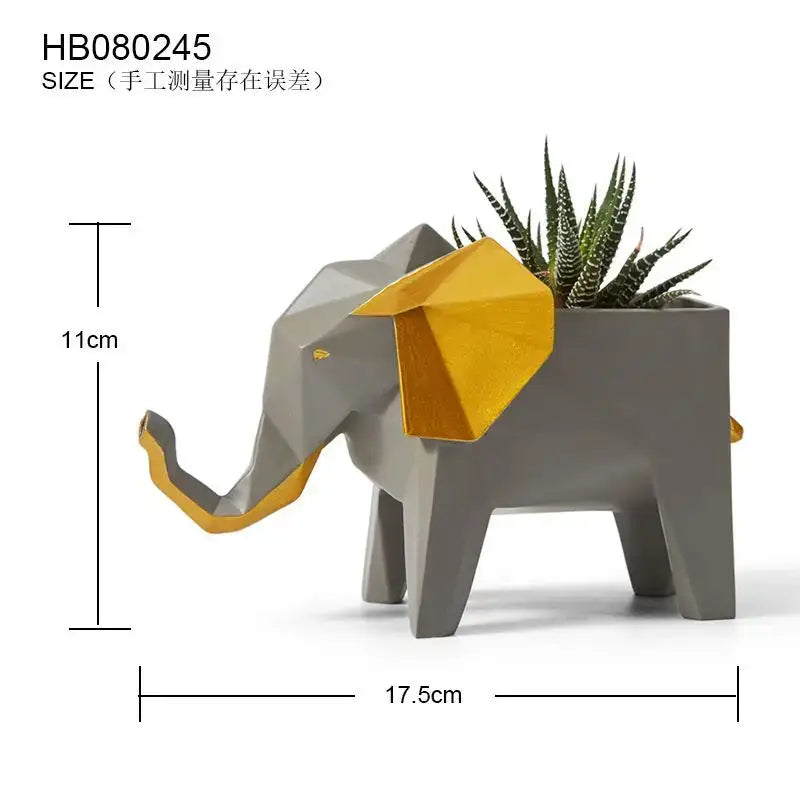 Gray Orange Giraffe Planter