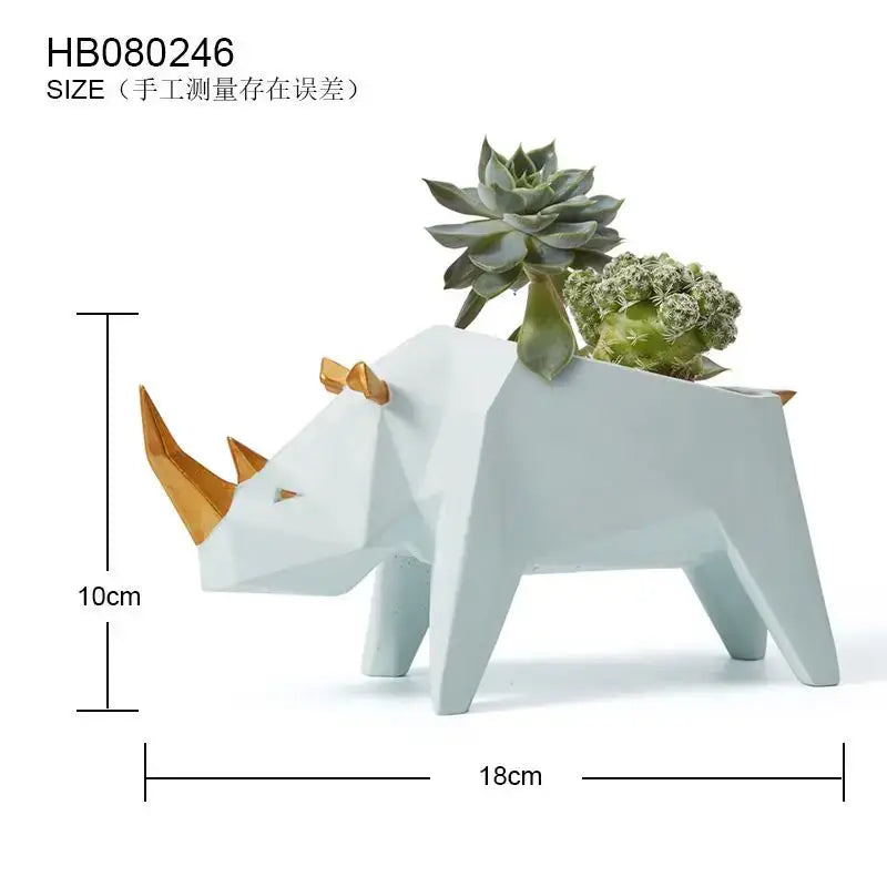 Gray Orange Giraffe Planter