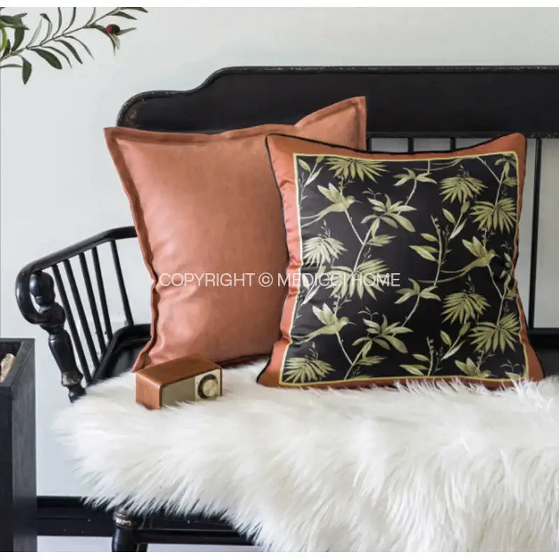 Indigo White Embroidered Pillow