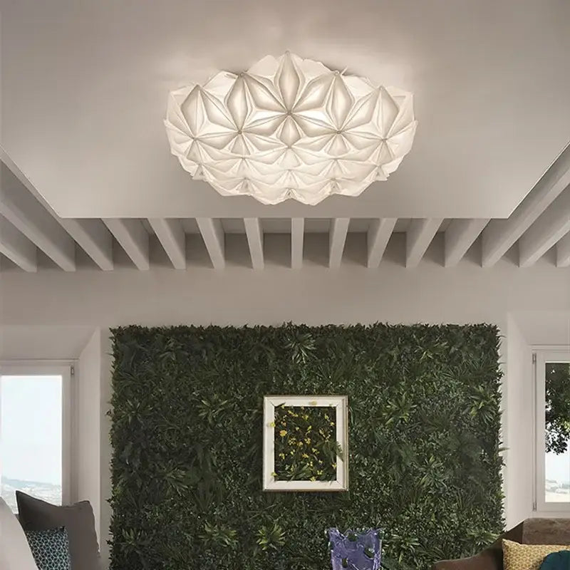 White Glass Geometric Dining Room Ceiling Light